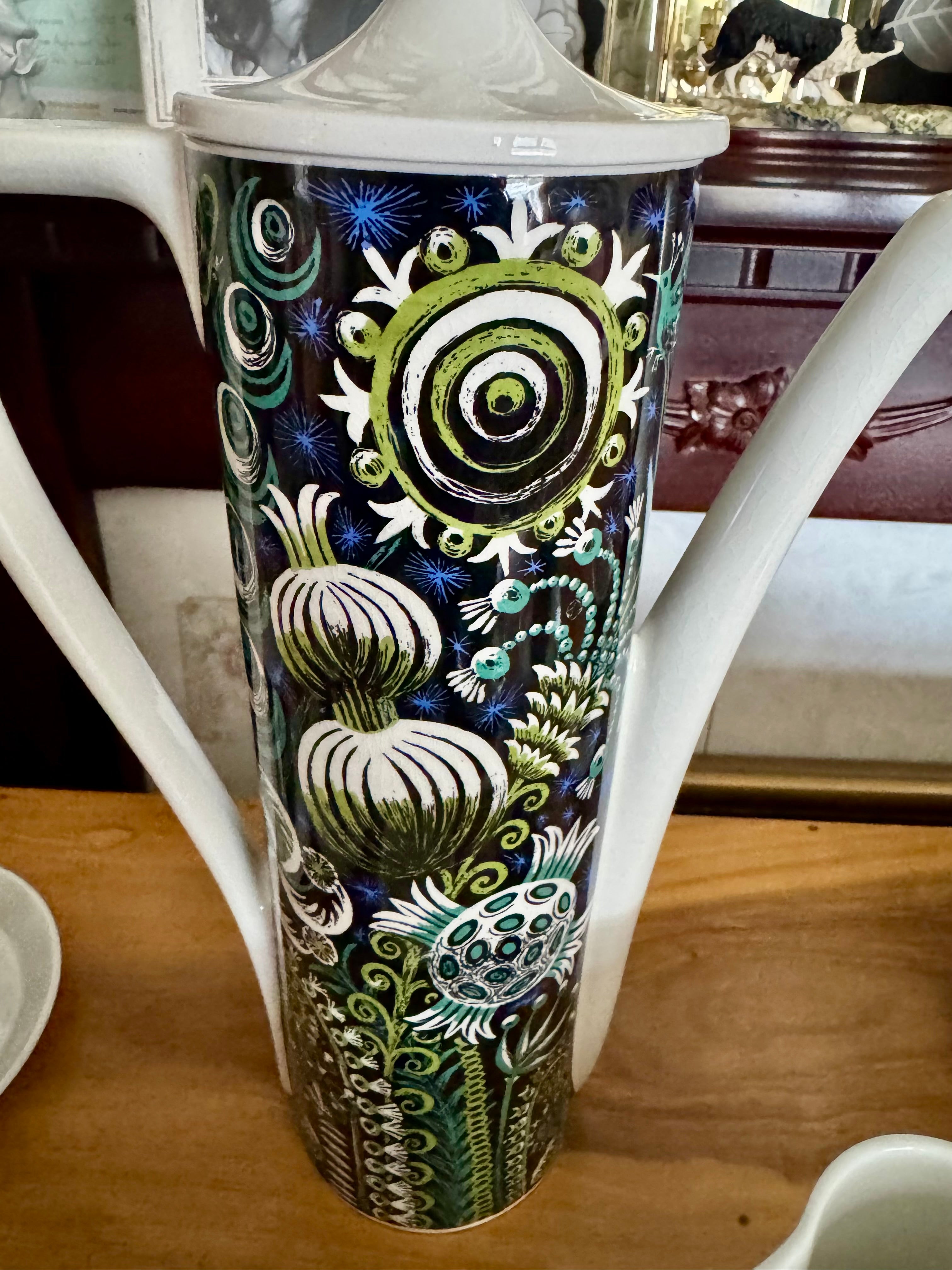 Portmeirion Coffee Set 1969 Magic Garden Portmeirion Pottery - Designed by Susan Williams Ellis
