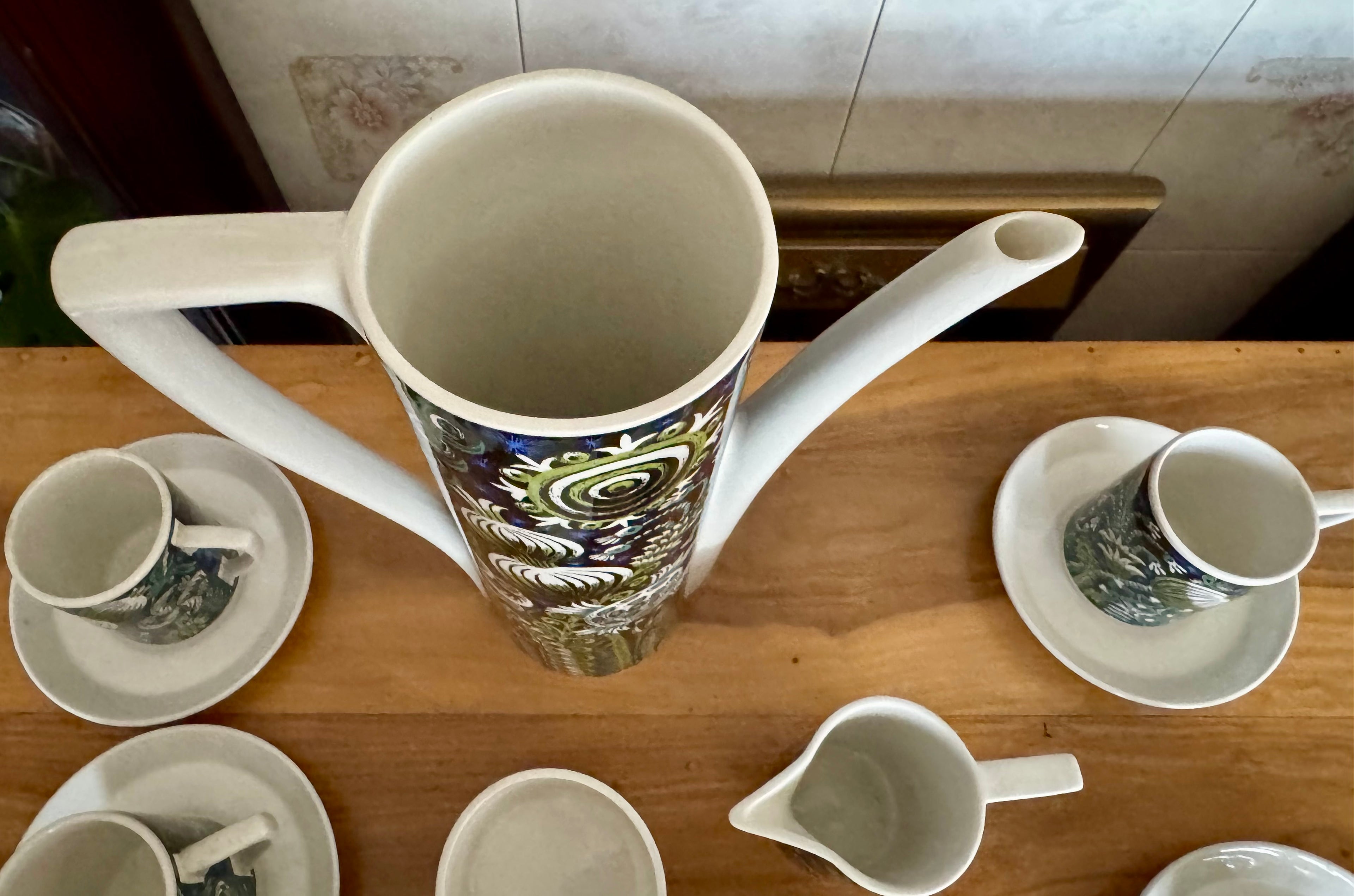 Portmeirion Coffee Set 1969 Magic Garden Portmeirion Pottery - Designed by Susan Williams Ellis