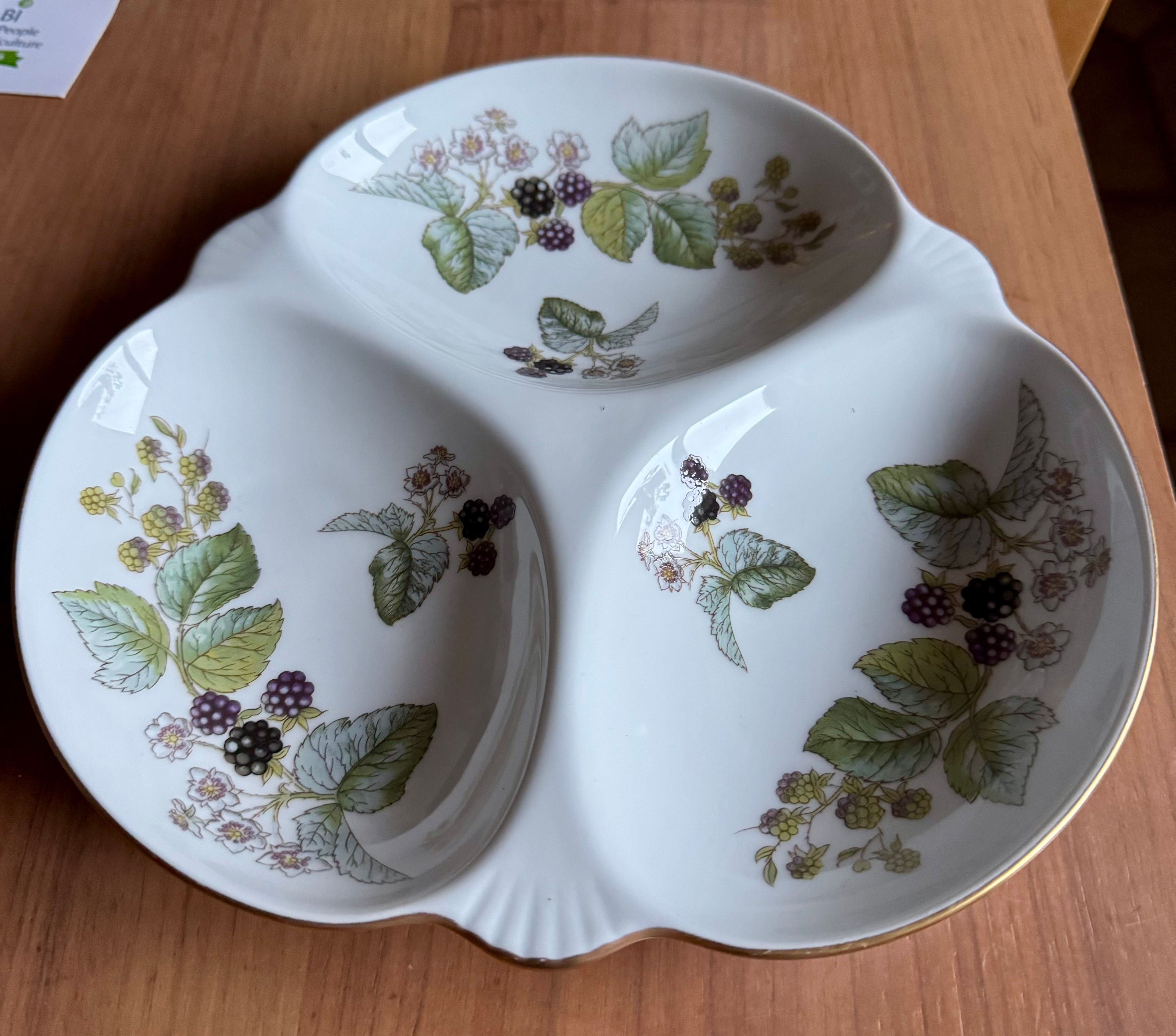 Royal Worcester Fine Porcelain Lavinia Divided Serving Dish Plate