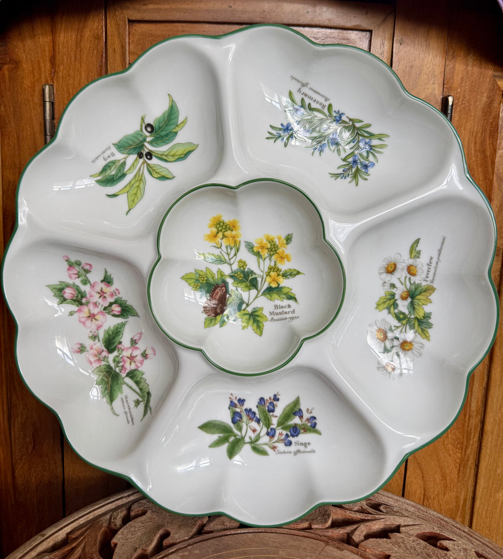 Royal Worcester Serving Dish “Worcester Herbs” Large Hors D’ouevre Dish (Made in England) - Unused