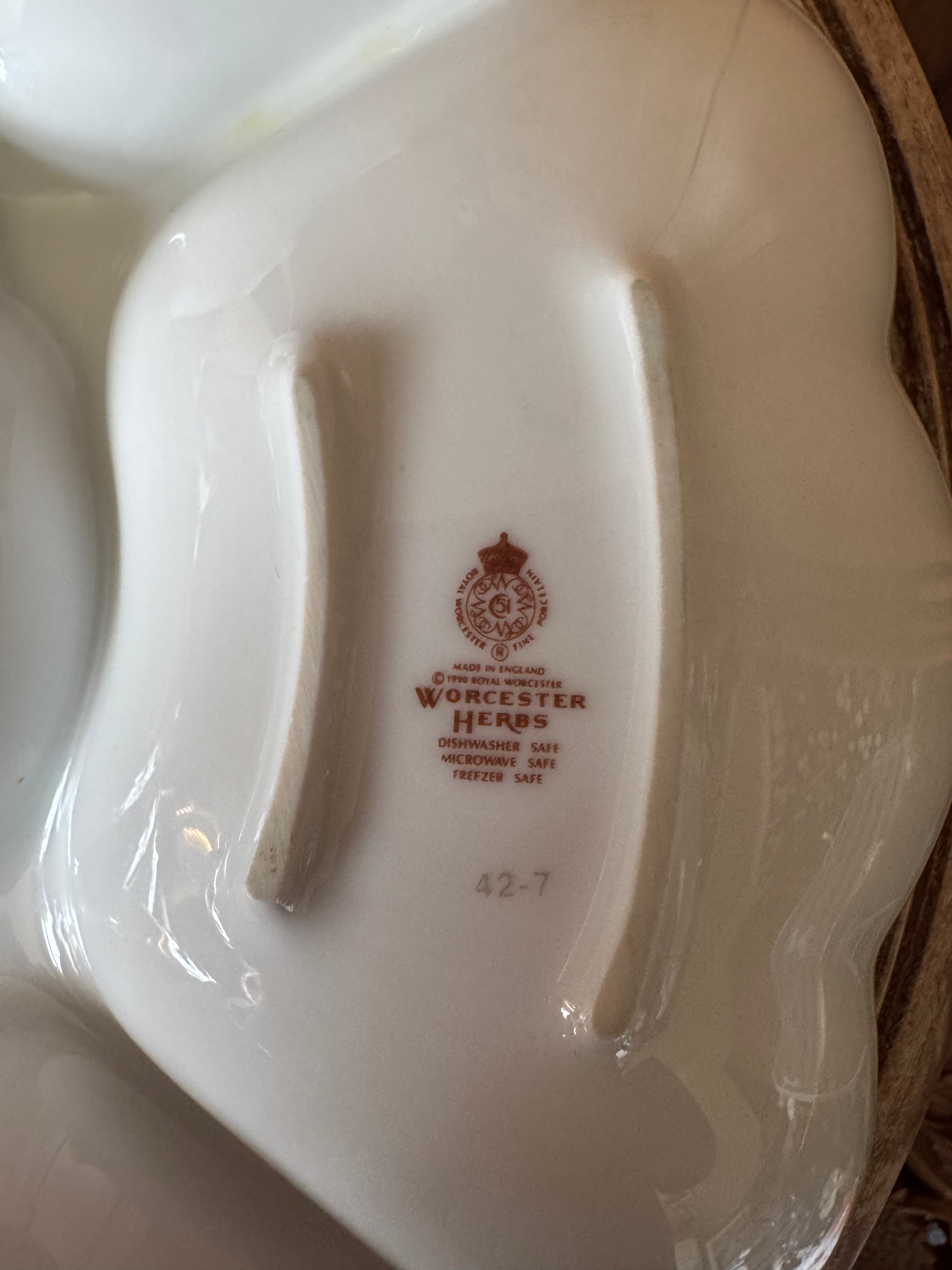 Royal Worcester Serving Dish “Worcester Herbs” Large Hors D’ouevre Dish (Made in England) - Unused