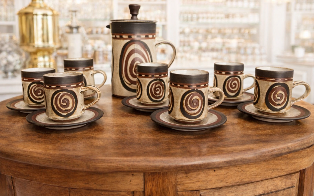 Briglin Studio Vintage Pottery Coffee Set London - Unused