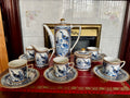 Japanese Imari Arita Peacock Gilded Porcelain 13 Piece Demitasse Coffee Set