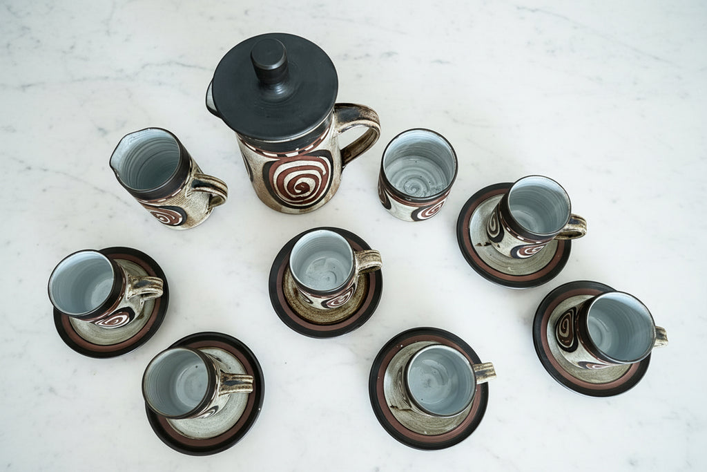 Briglin Studio Vintage Pottery Coffee Set London - Unused