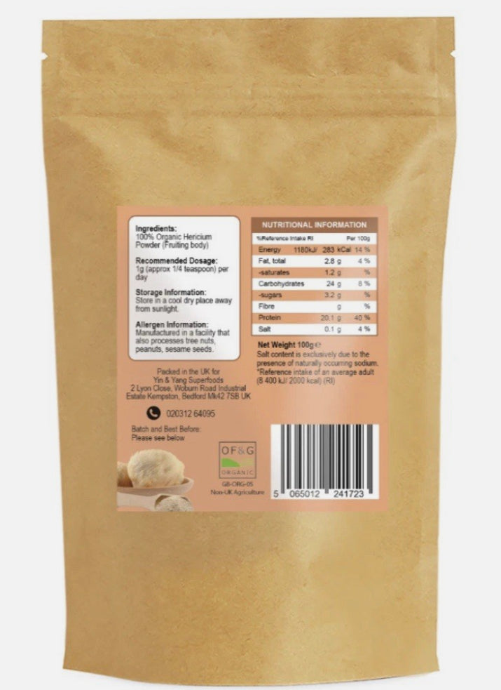 Organic Lion’s Mane Mushroom Powder